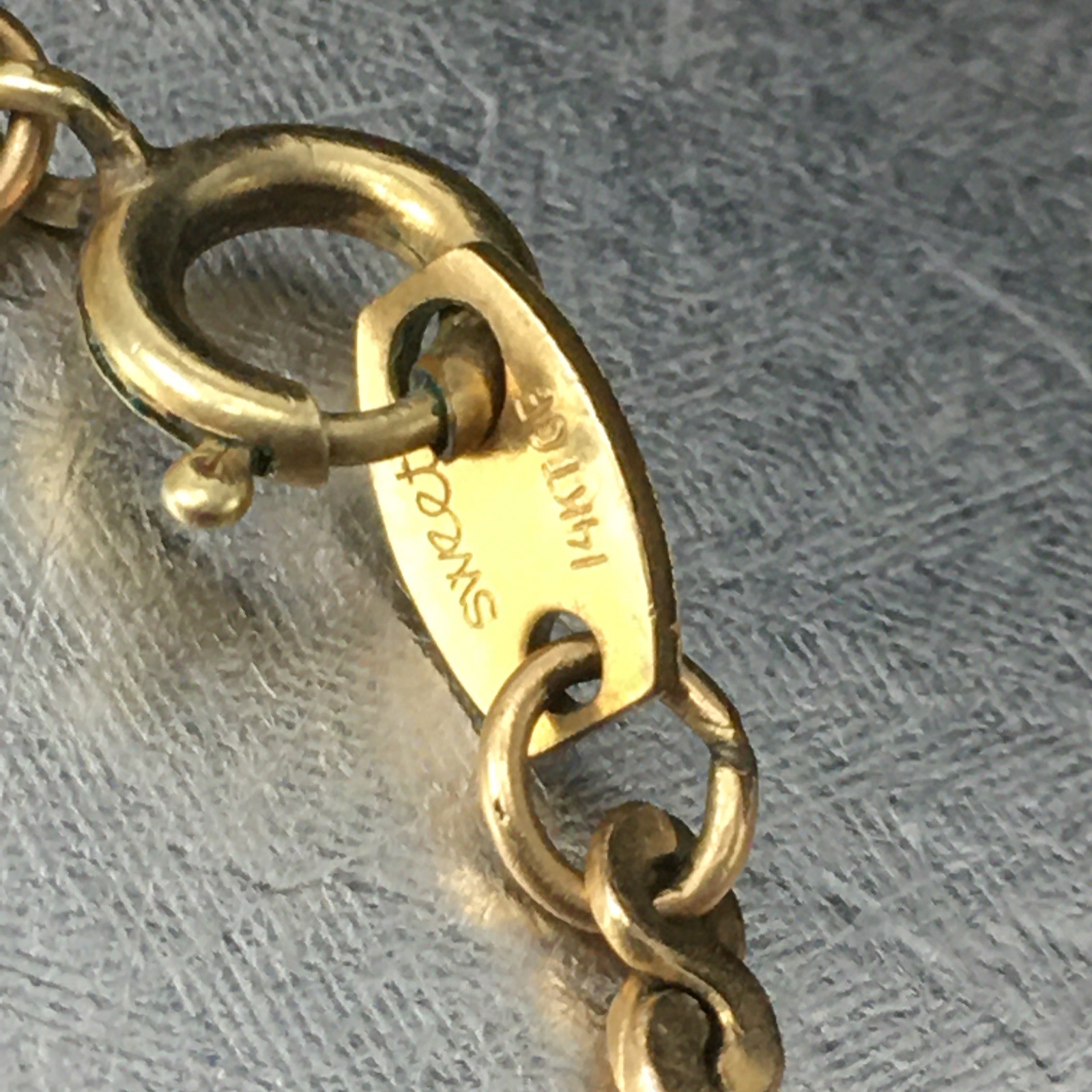 Vtg SWEET 1/20 14k Gold Filled Twist Chain Bracelet 8.5″
