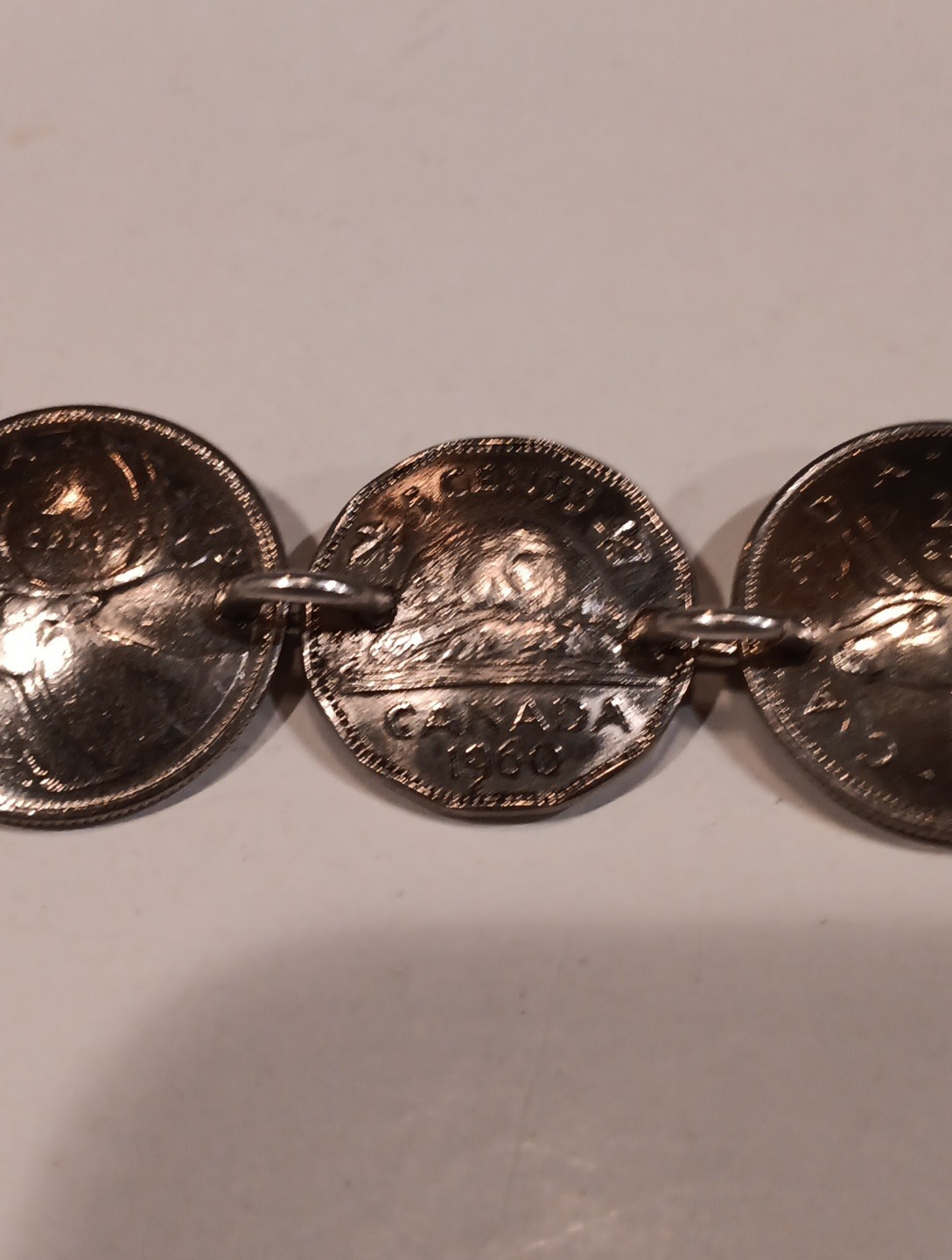 Canadian Silver Coin Bracelet 7 Coins 34grams