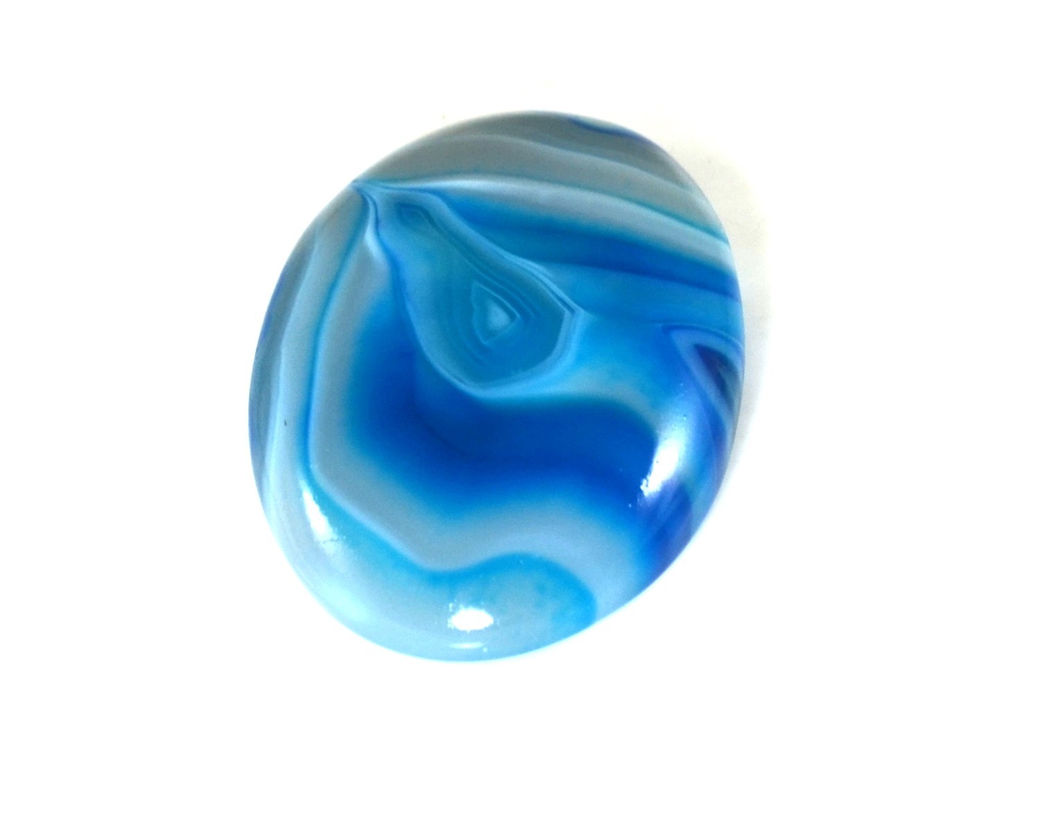 105 Cts. Amazing Blue Less Agate Texture Oval 44x31mm Loose Cab Gemstone-A435