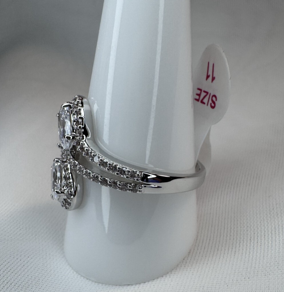Bomb Party Ring Size 11 – RBP8620 “Say Yes To The Sparkle” Diamond CZ On Rhodium