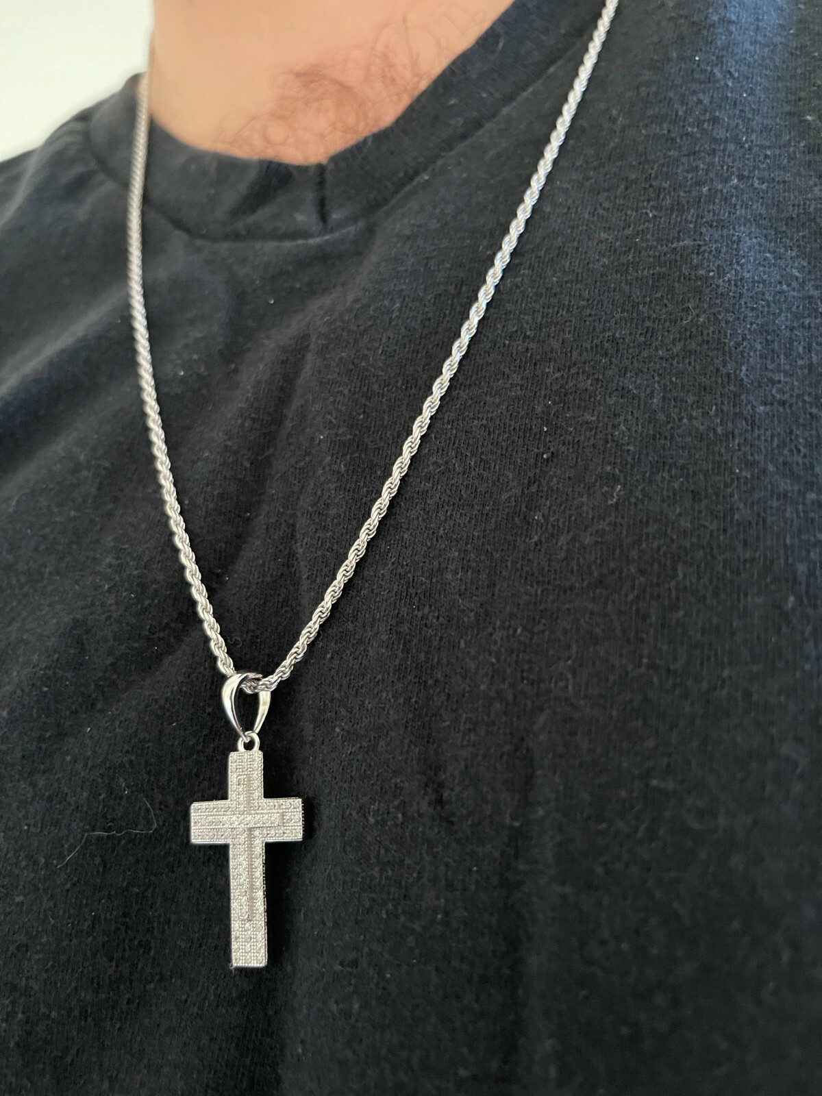 Real 925 Sterling Silver Or Gold Plated Cross Crucifix Pendant Necklace Small