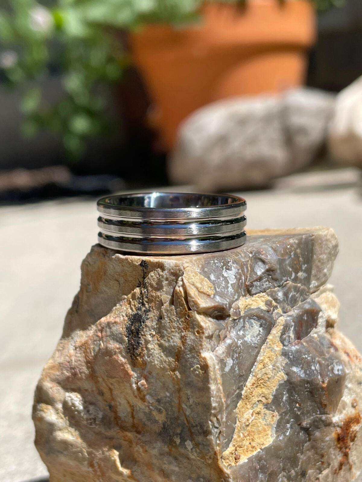 Men’s Alternative Wedding Band, Everyday Wear, Solid Titanium Ring