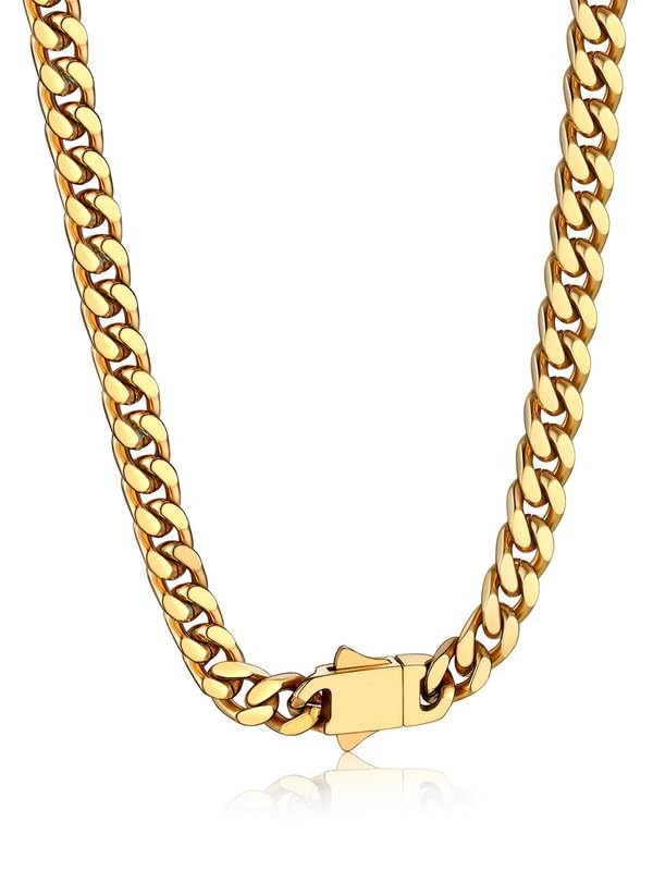 Men’s Miami Cuban Link Chain 5mm 24in 14K Gold Plated