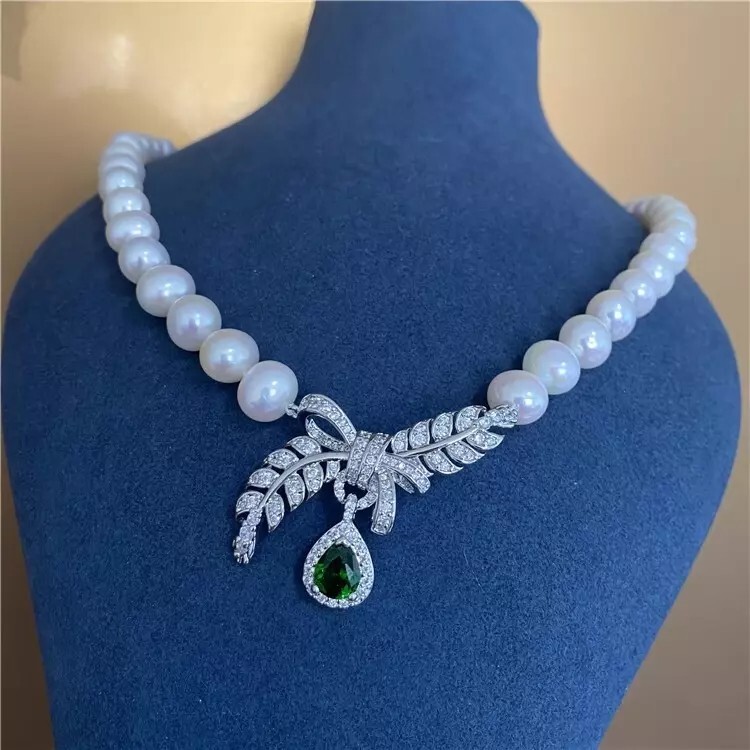 Beautiful Pearl AAA Japan Akoya 9-10mm White Pearl Necklace 925S 20 inch