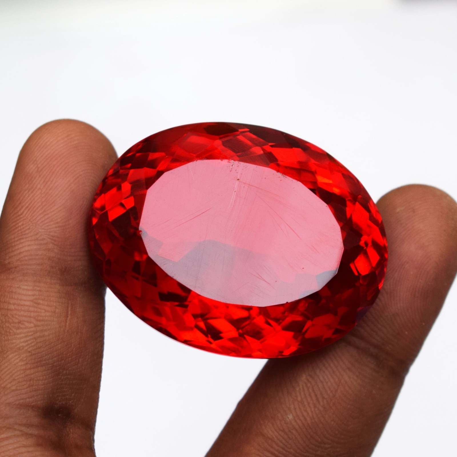 181.65 Carat Huge Blood Red Spinel Oval Cut Flawless Certified Loose Gemstone