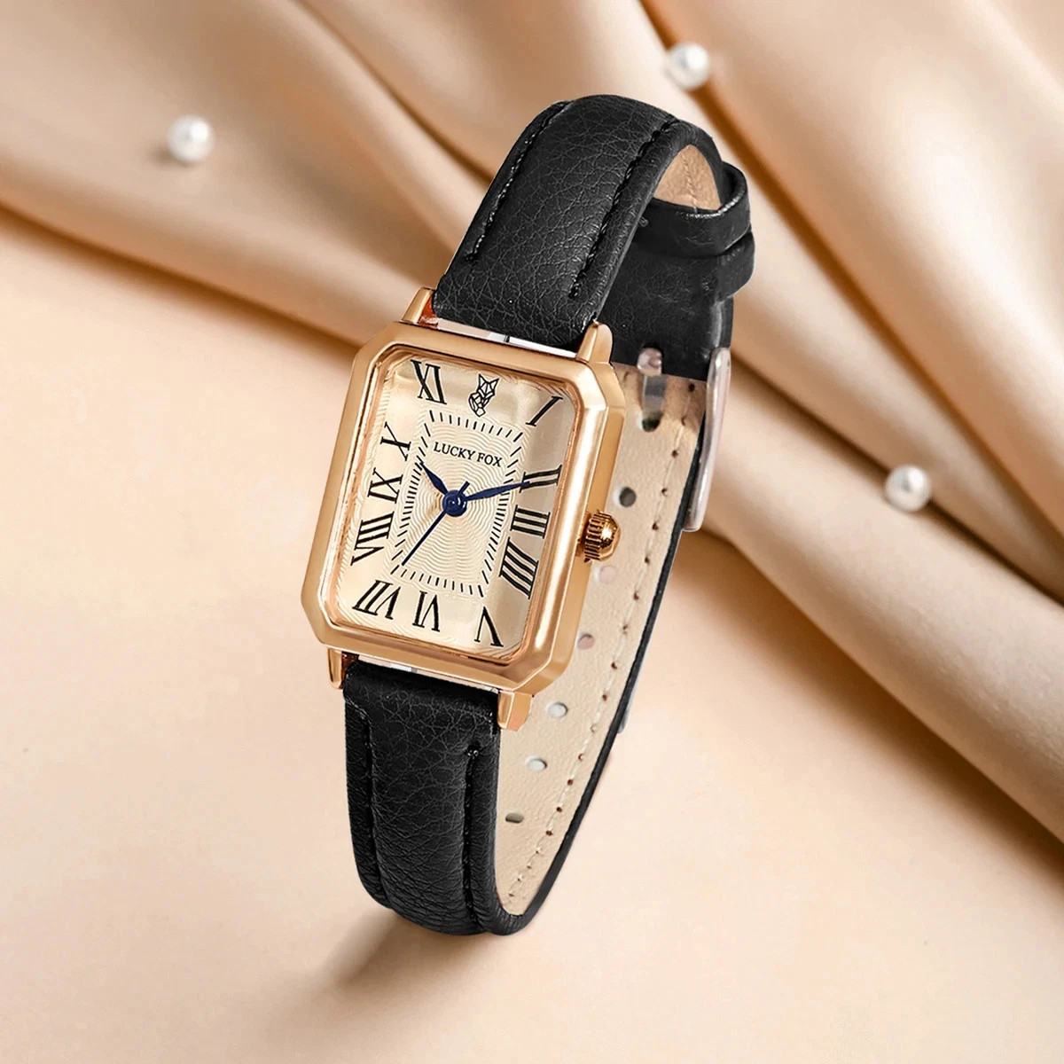 Fashion Retro Digital Dial Casual Watches Square Leather Strap Fashionable