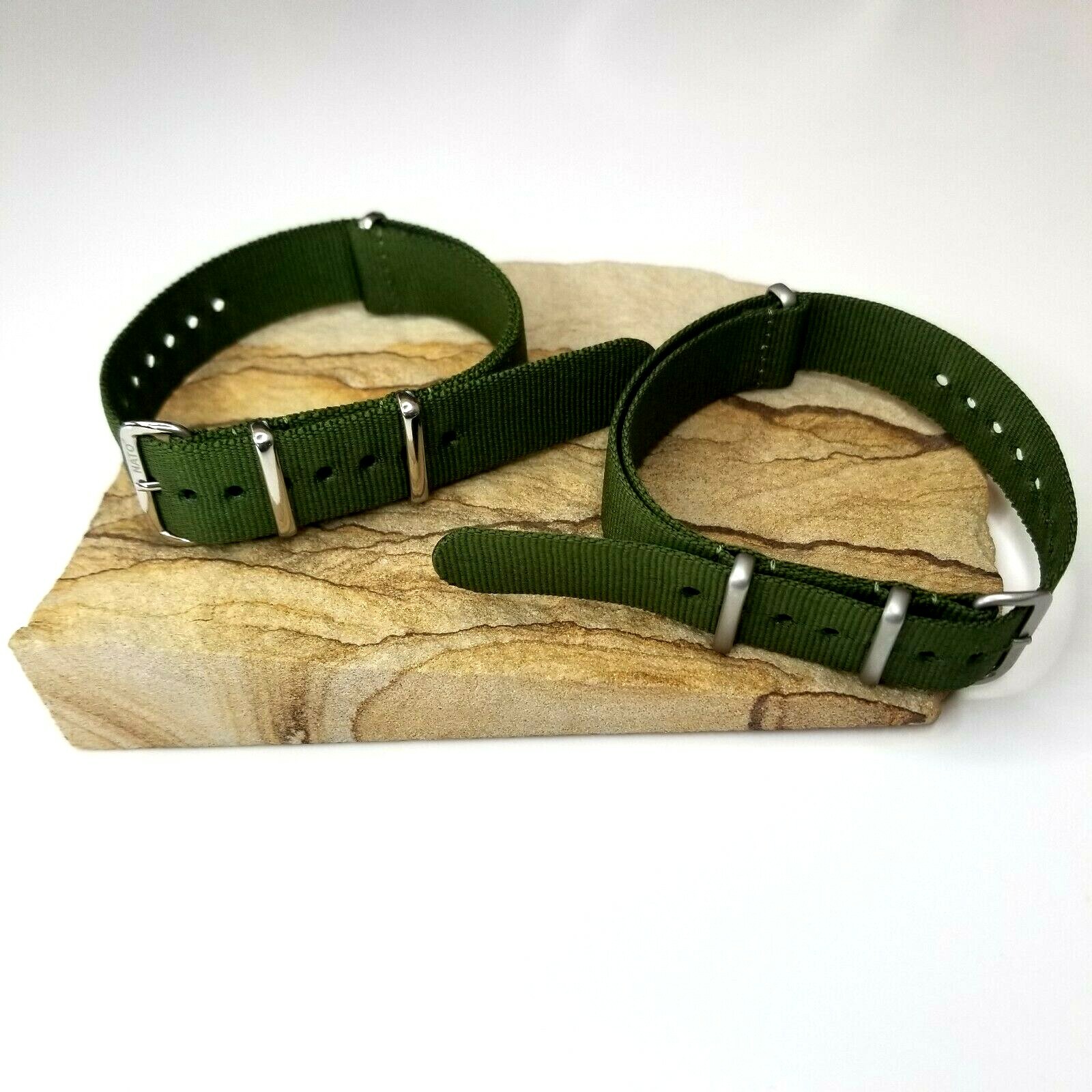 18mm Green NATO G10 strap Ballistic nylon military Mil Spec MoD watch band USA