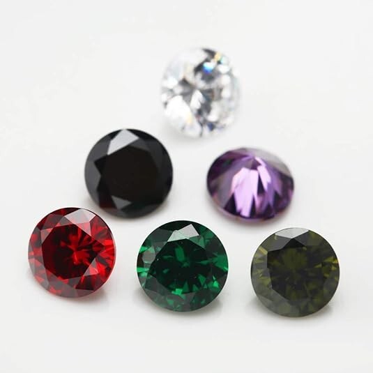 Round Cut 5A Cubic Zirconia Stone Mix 15 Colors Loose CZ Stones Synthetic Gems