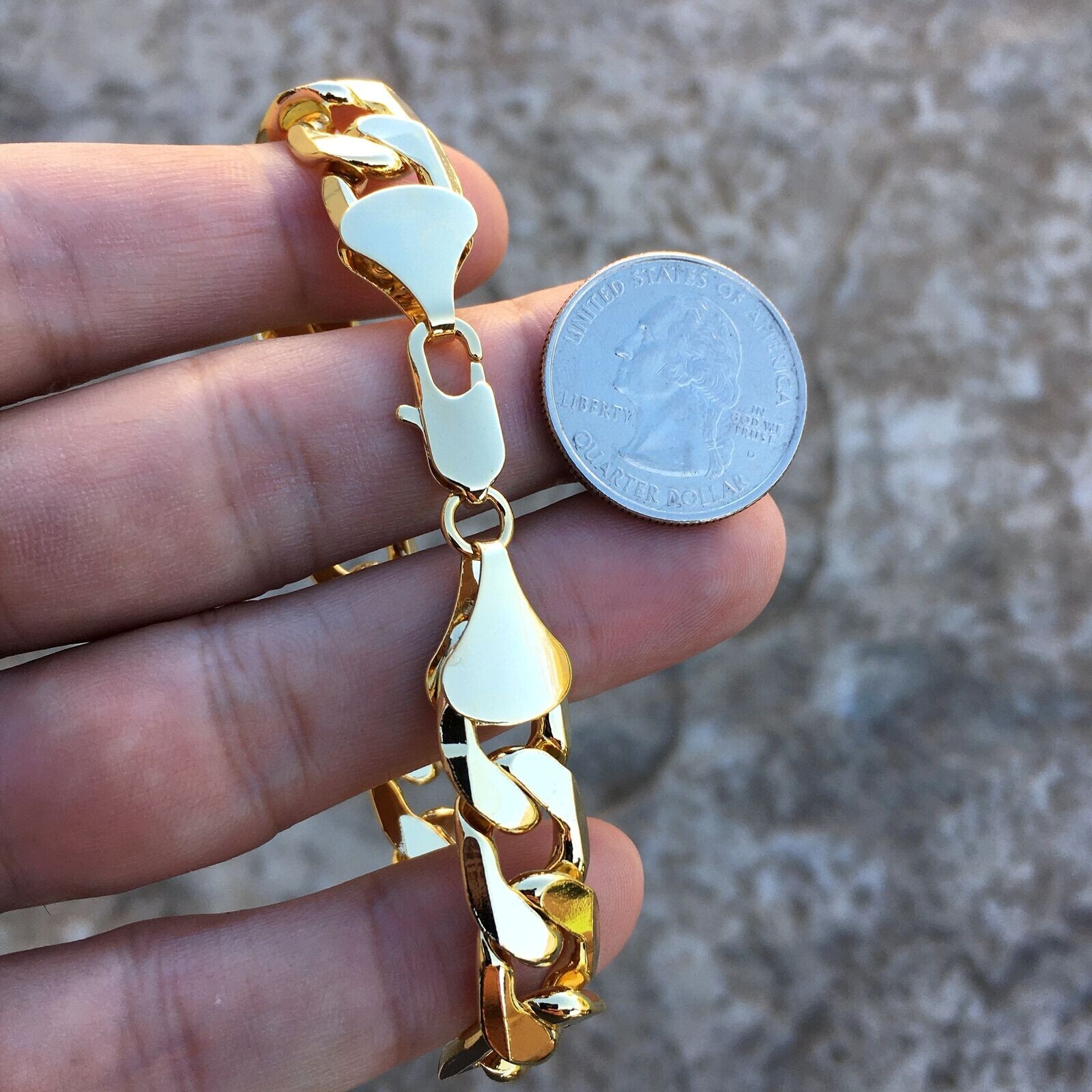 14k Gold Plated Hip Hop Chain Figaro Necklace 30″ x 12MM and Bracelet Combo Set