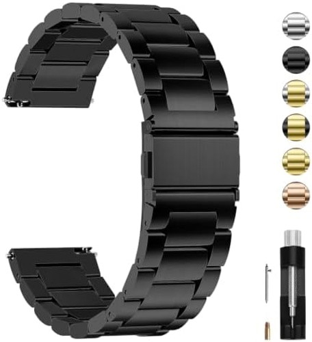 Fullmosa Stainless Steel Watch Band 16mm 18mm 19mm 20mm 22mm 24mm, Quick Rele…