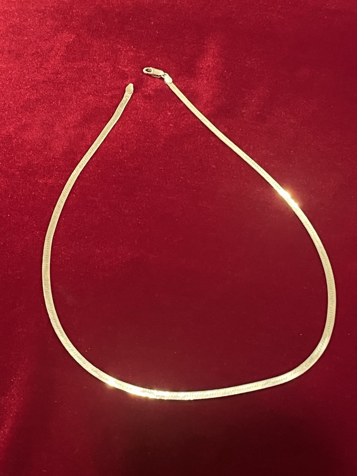 14k Yellow Gold 18″ Herringbone Chain Necklace 3mm 8.1g Solid Made in Italy