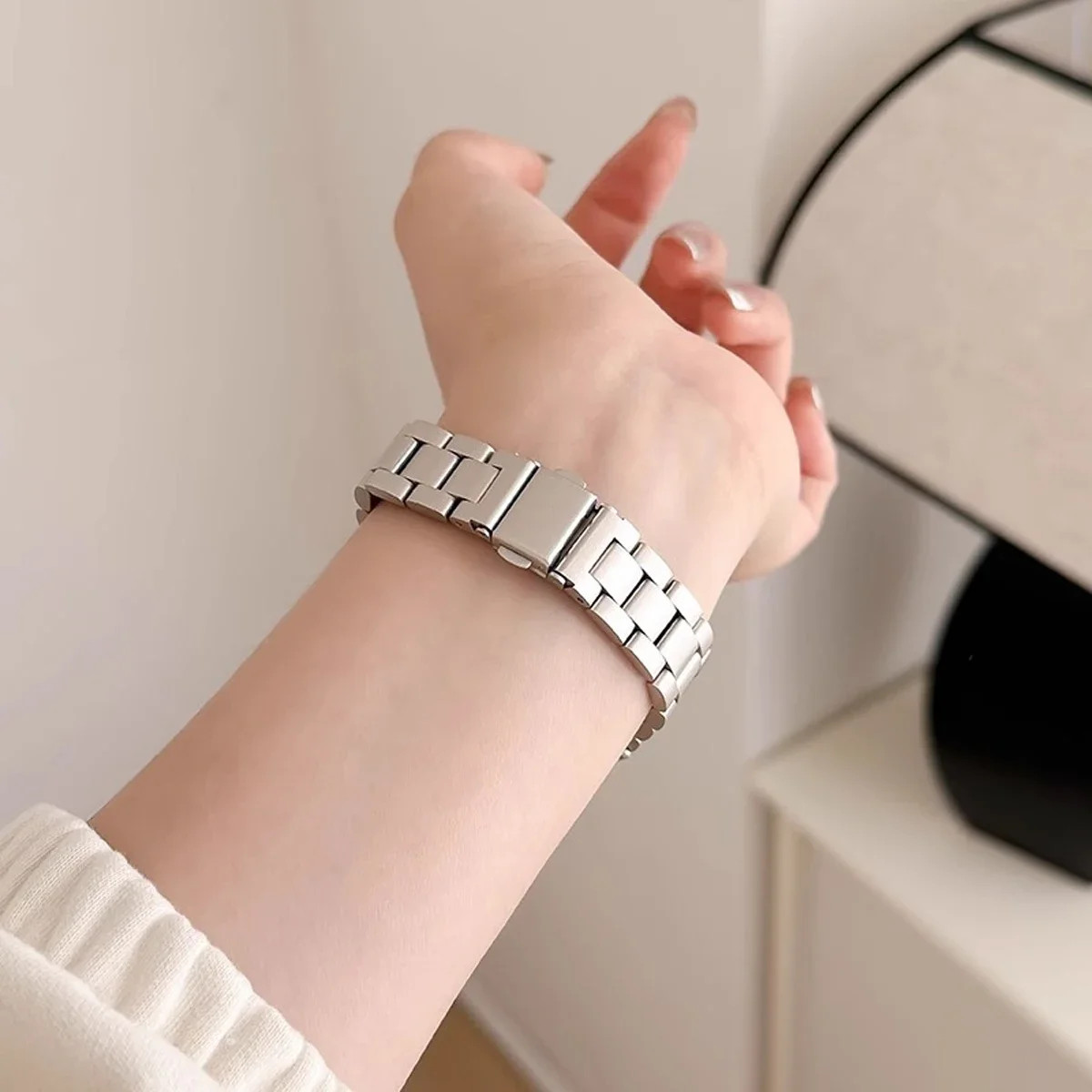 No Gap Steel Strap Metal Watch band for Samsung Galaxy Watch 8 40mm/44mm/46mm