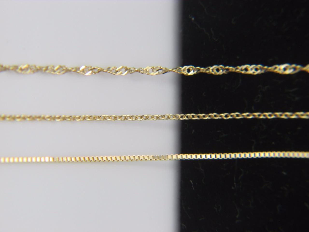 Solid 10k gold Chain Necklace Box chain Rope chain Cable chain 10kt gold