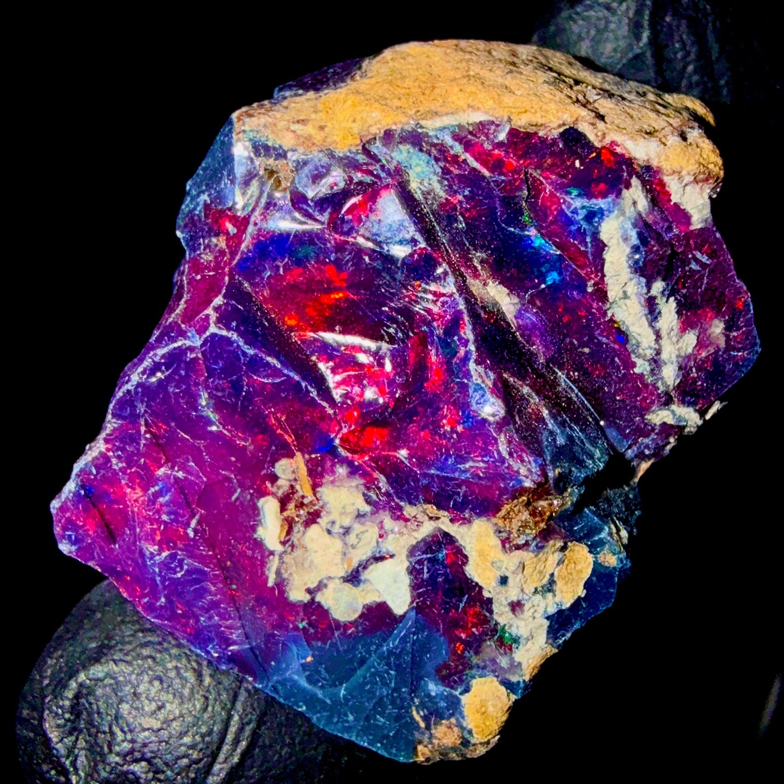 10 Ct Black Ethiopian Opal Rough, Jewelry Grade Welo Opal Rough, Multi Fire Opal