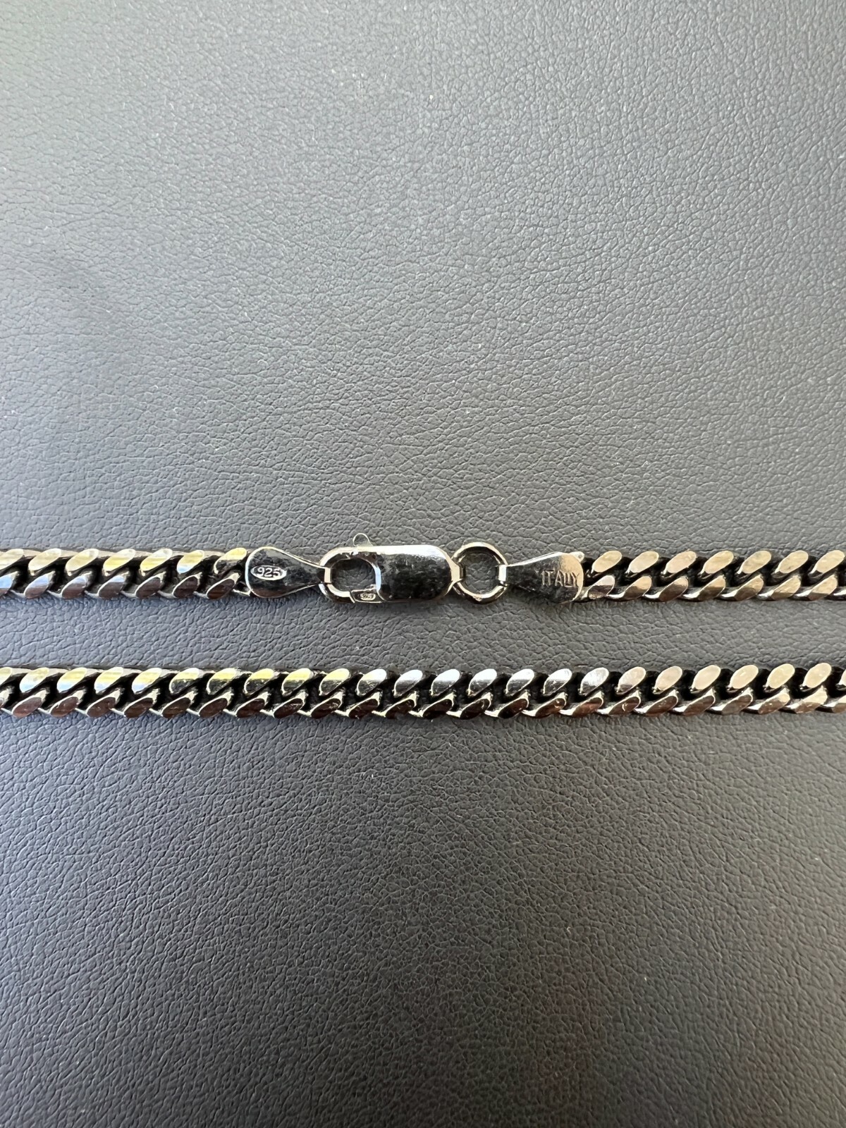 5mm Miami Cuban Link Necklace Black Oxidized Rhodium Real 925 Sterling Silver