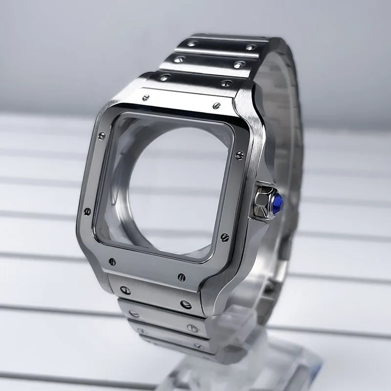 38mm NH35 Square Case Black Gold Stainless Parts Santo Case NH35 NH36 Movement