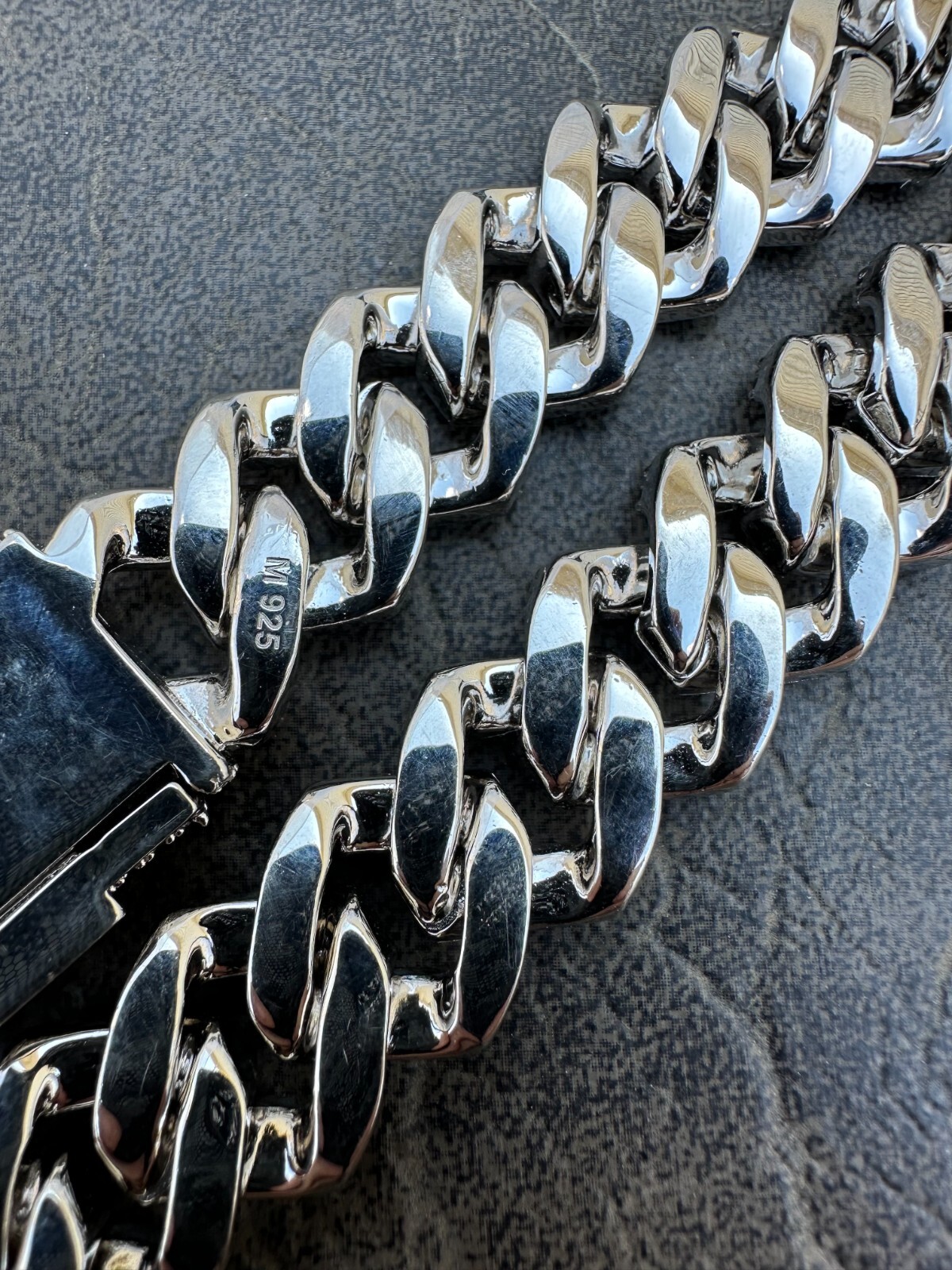MOISSANITE Real Miami Cuban Link Prong Chain Iced Hip Hop 925 Silver Necklace