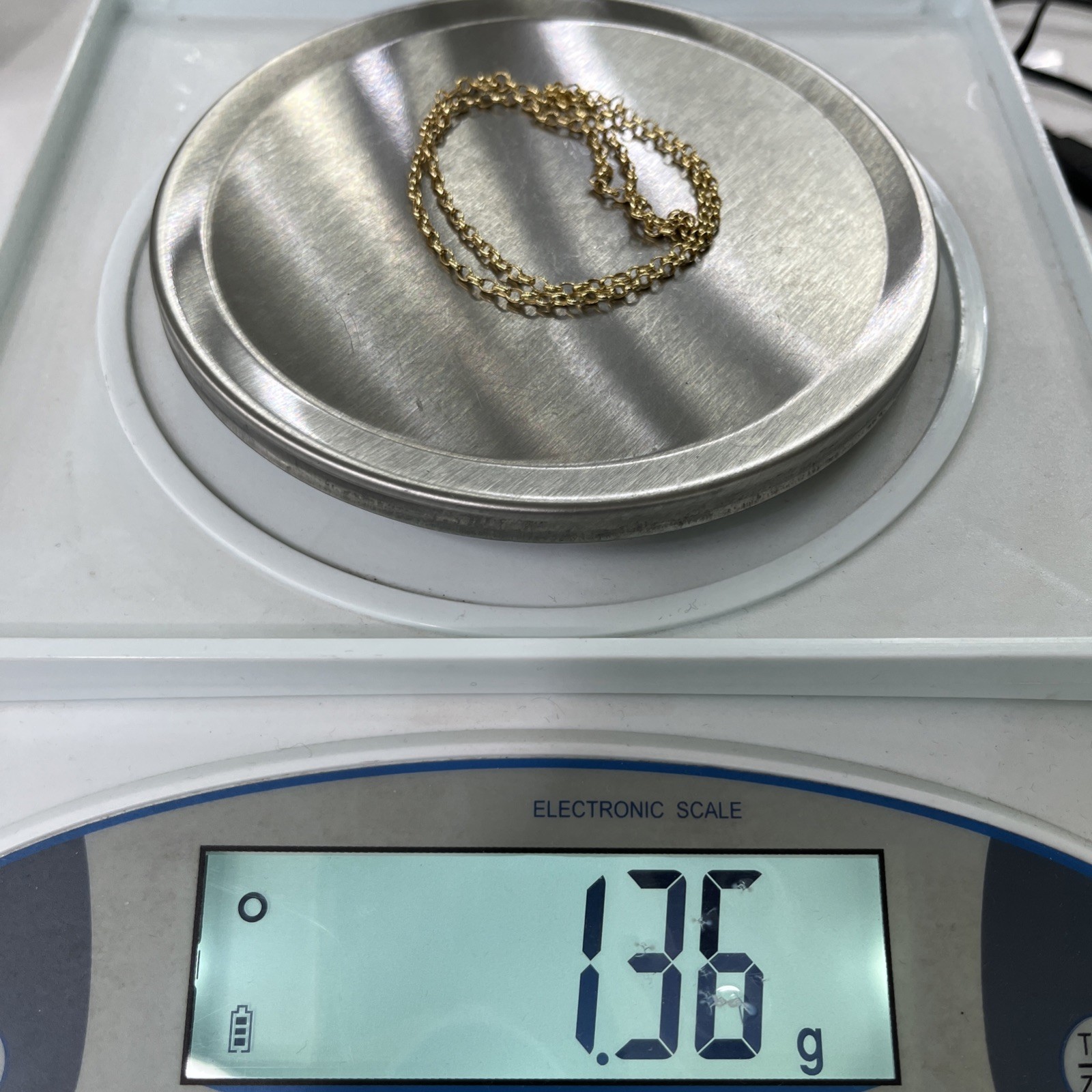 9ct 9k Yellow Gold Italian Fine Oval Belcher Chain Necklace 1.36 Grams 45cm New