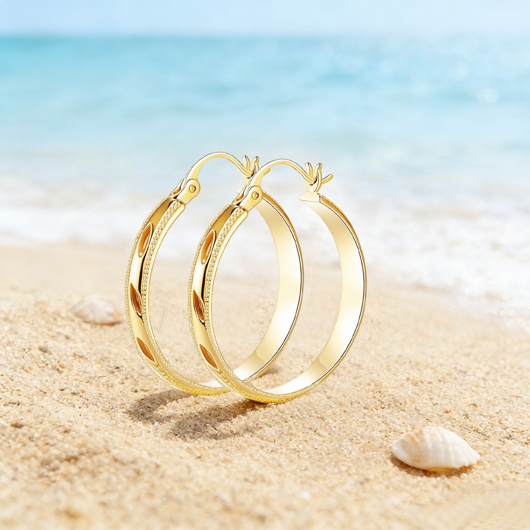 14k Gold Hoop Earrings Large Chunky Hoop Earring Women Hoops Earring 20/25/30MM