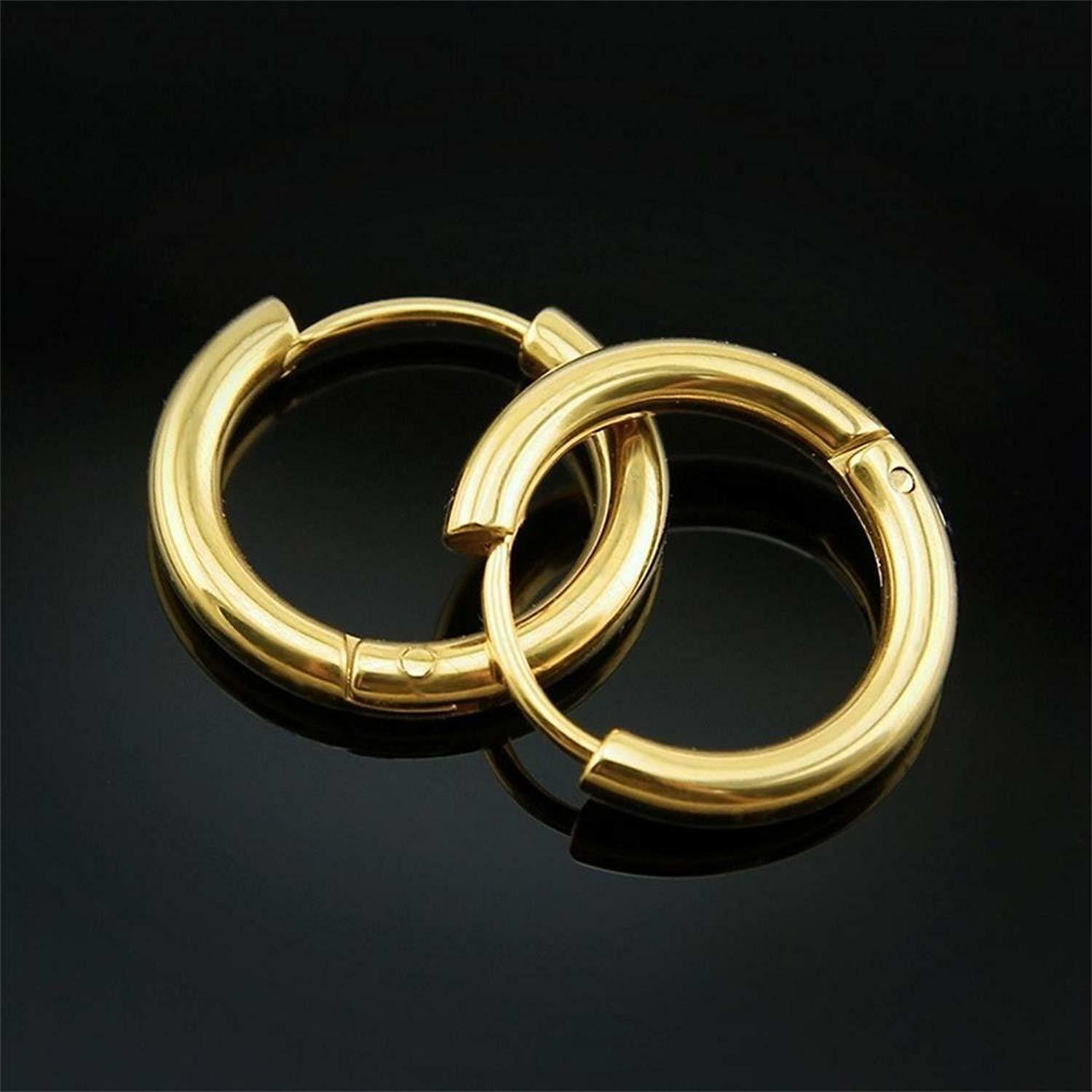 Men Women Stainless Steel Small Huggie Earrings Cartilage Lip Piercing Nose Hoop