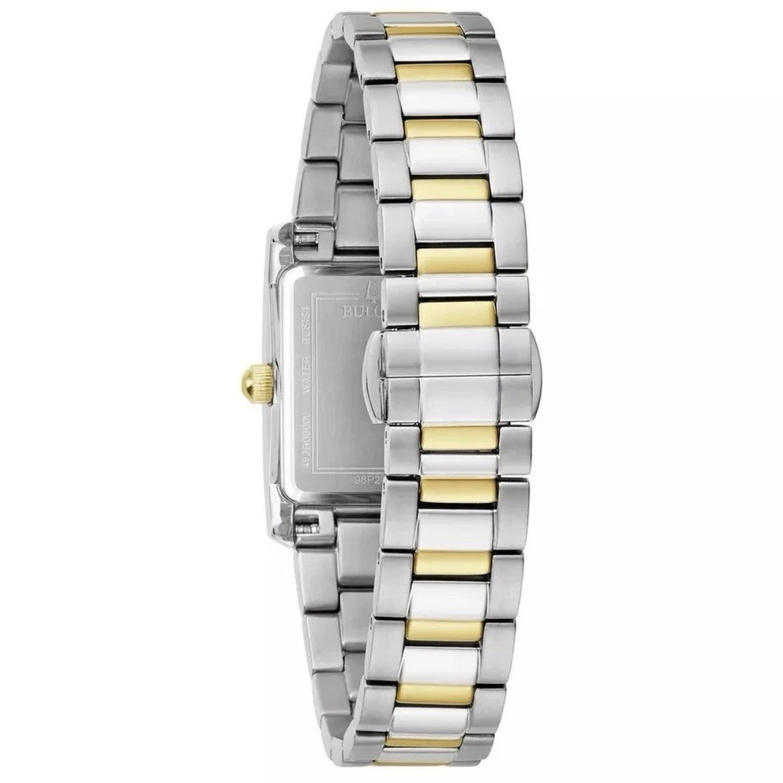 NEW Bulova Classic Diamond Ladies Tank Rectangular Watch 98P230 Two Tone Quartz