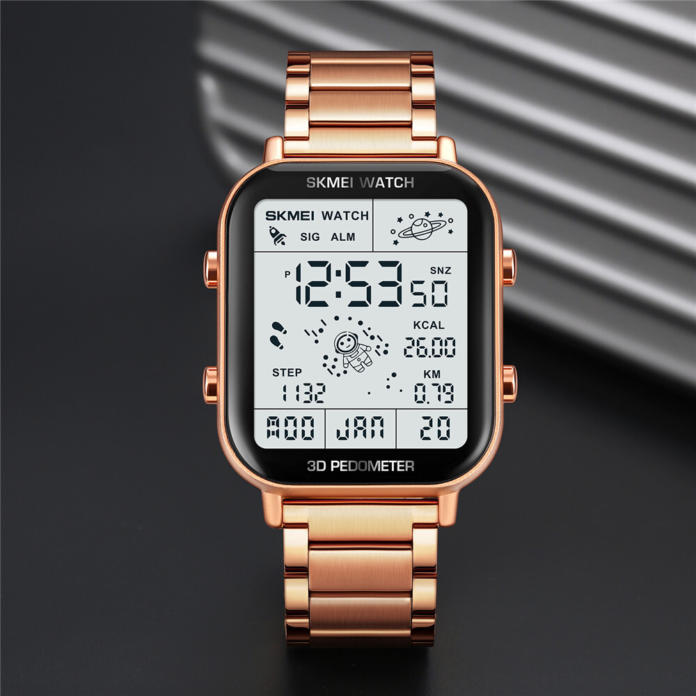 SKMEI Sport Watch Men Astronaut Dial Digital Wristwatch Male Steel LED Watches