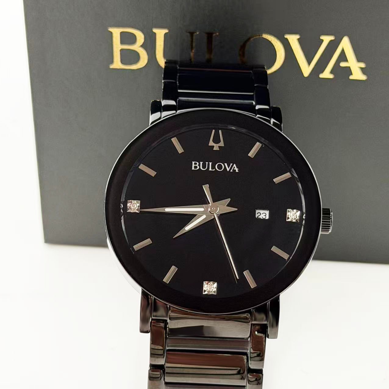Bulova Futuro Modern 98D144 Black Dial Stainless Steel Men’s Quartz Watch 42 mm