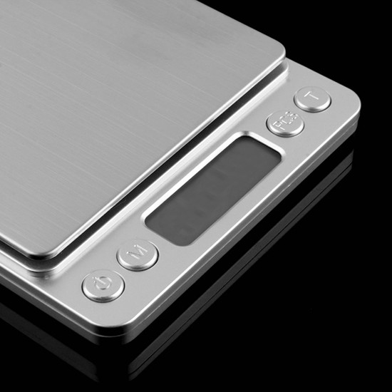 2000g x 0.1g Digital Jewelry Scale LCD Display Screen Dust-proof Stainless Steel