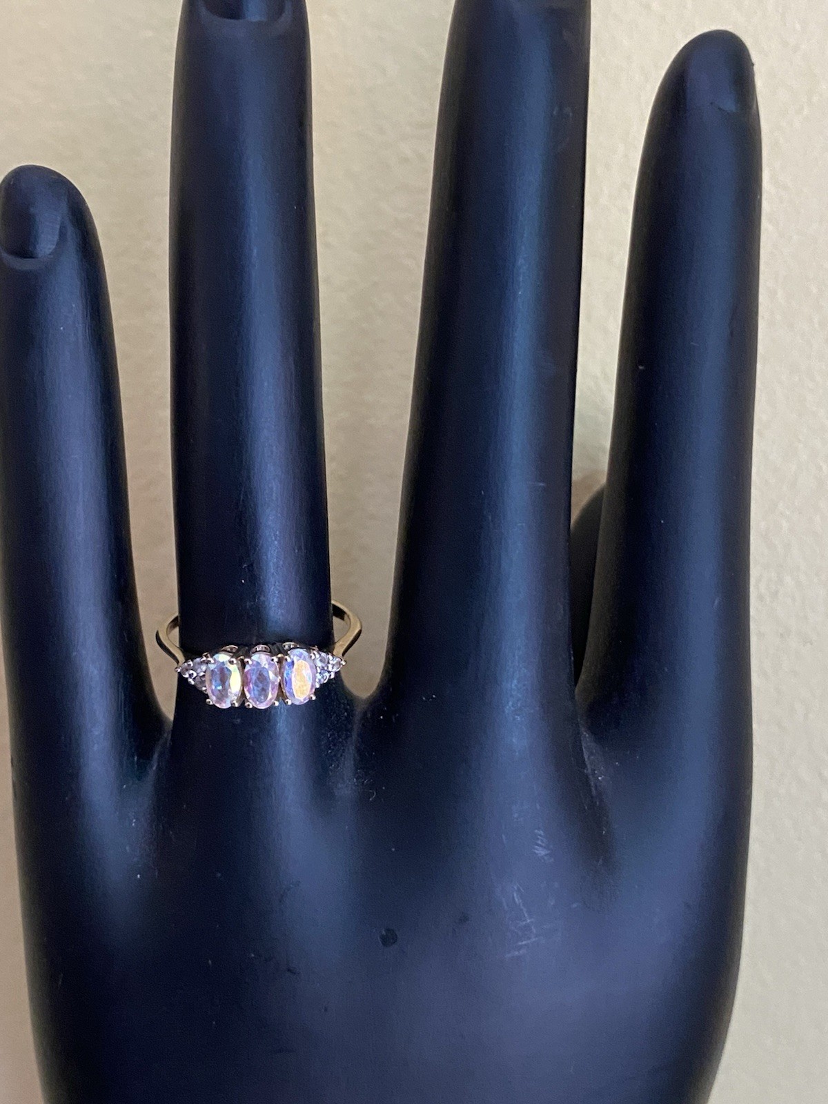 9 Carat Yellow Gold Mystic And White Topaz Ring Size N