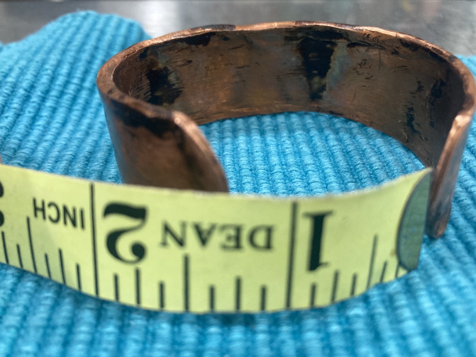 Handcrafted Copper Cuff Bracelet Rustic Hammered Asymmetrical Unisex Adults