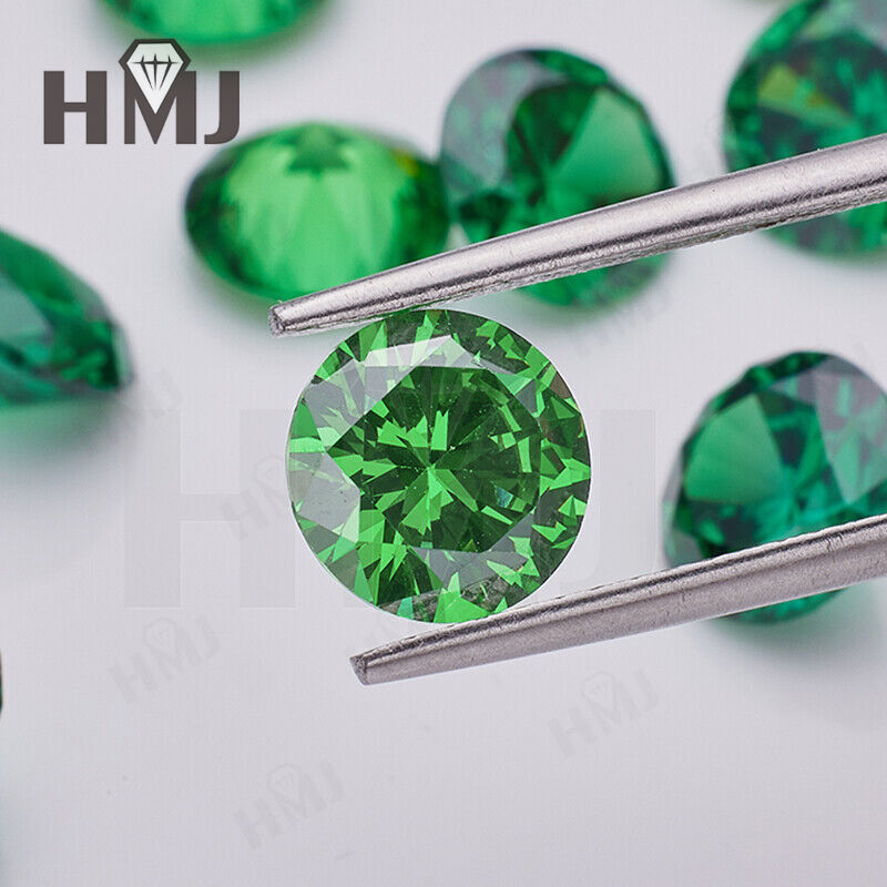 500pcs 0.8~15mm Round 3 Green Color Loose Cubic Zirconia 5A CZ Stone Jewelry DIY
