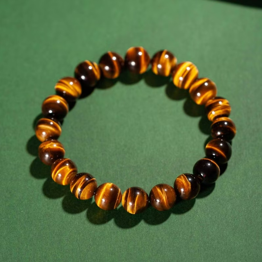 Genuine Tiger’s Eye 8mm Beaded Healing Chakra Protection Men Women Bracelet Gift