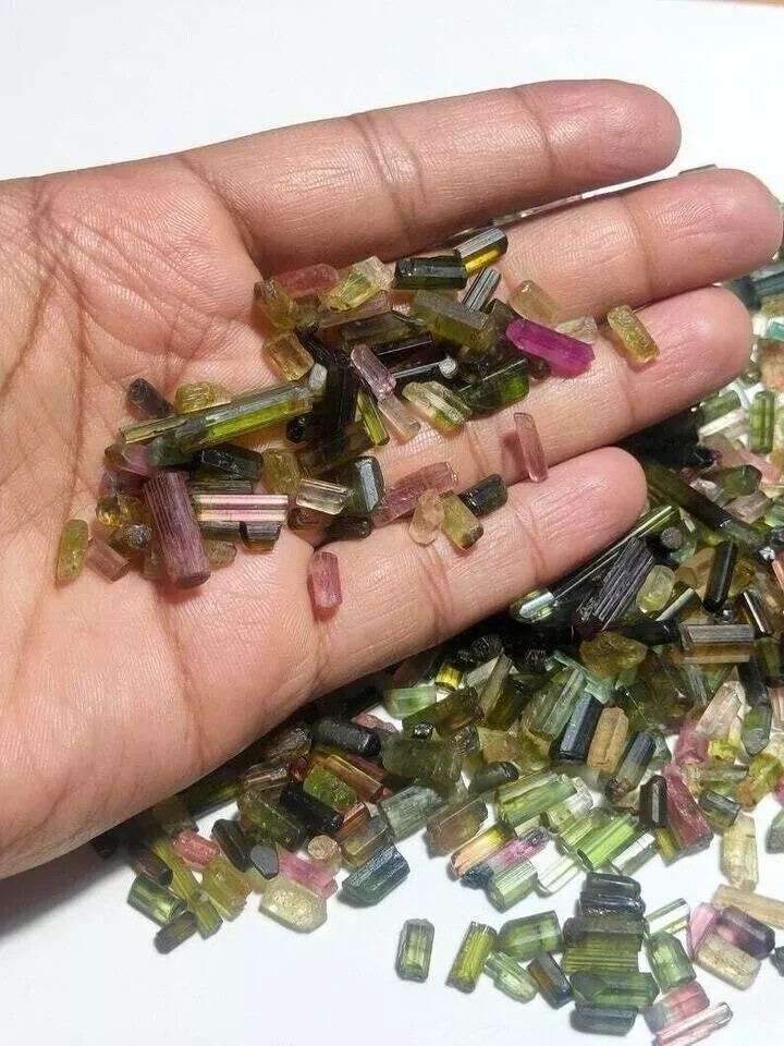 Natural Bi-Color Multicolor 300 Ct Tourmaline Pencil Rough Lot Loose Gemstone A+