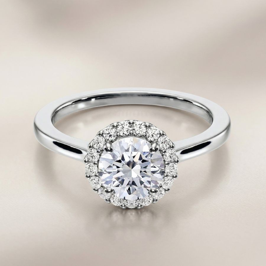 1.20Ct Round-Cut VS1 Lab Grown Diamond Wedding Engagement Ring 14k White Gold