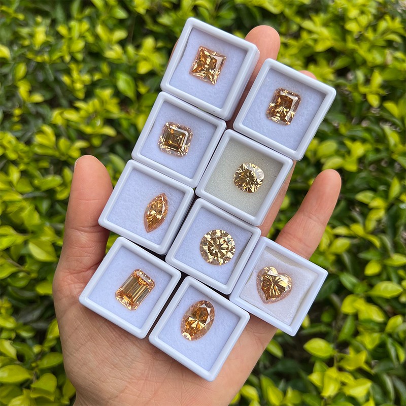Champagne 0.5-3ct Multiple Shapes Moissanite Loose Stone VVS1 Wholesale Price