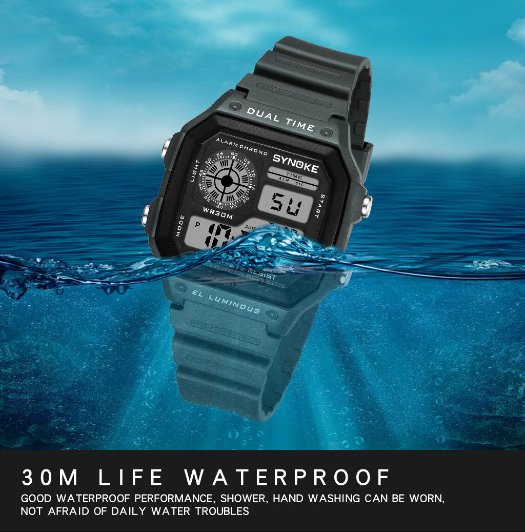 Men’s Military Sports Watch LED Screen Large Digital Face Waterproof Wristwatch