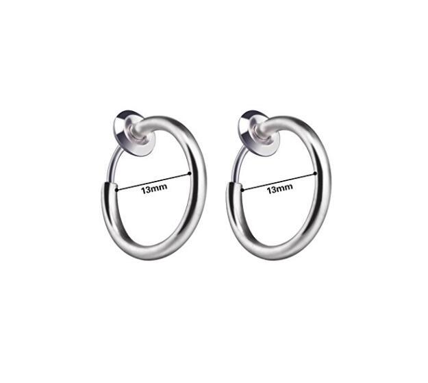 Clip-On Spring Action Non-Piercing Fake Septum Lip Cartilage Nose Tragus Ring