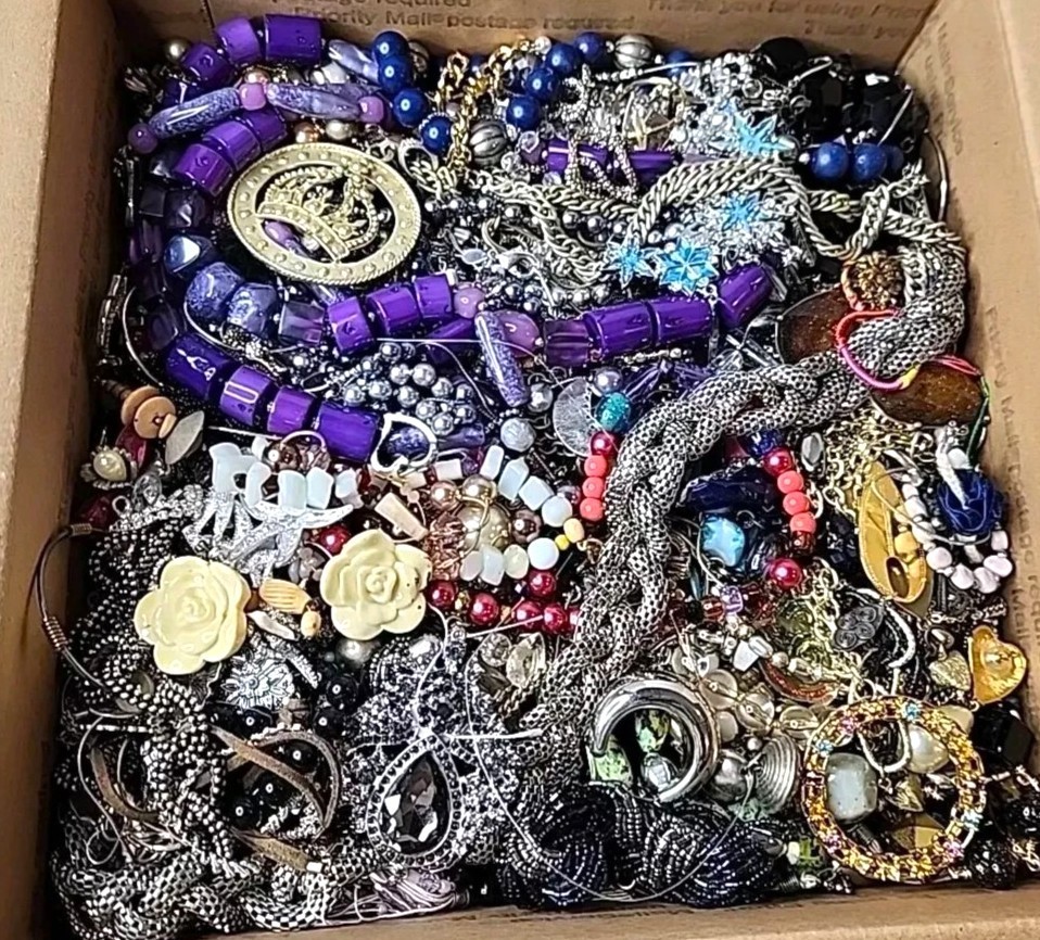 Jewelry Lot 3 Pounds Untested Huge Lot VTG to New Junk & Wear Resell Tangled In