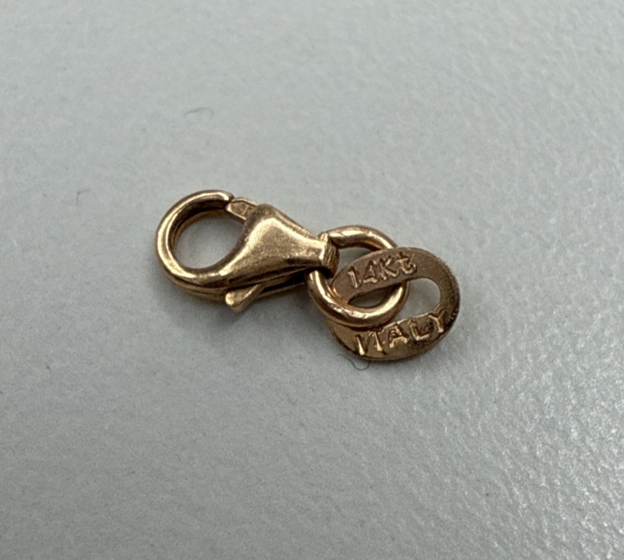BH 14k Rose Gold Pear Shape Lobster Fish Lock 6.9 mm Clasp Made In Italy