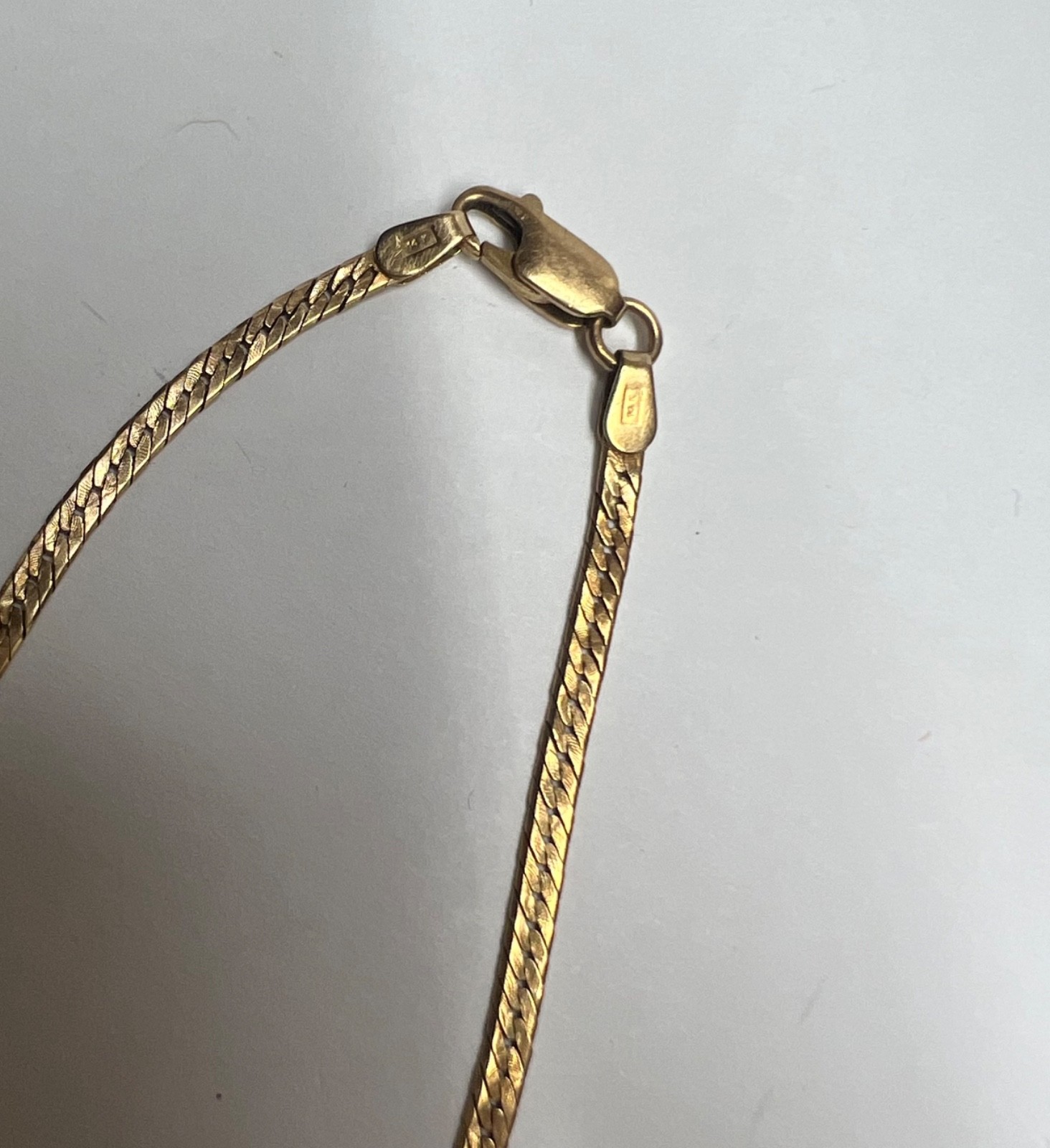 Vintage 14k Solid Yellow Gold Double Herringbone Heart Bracelet 7.5″ 3.88g