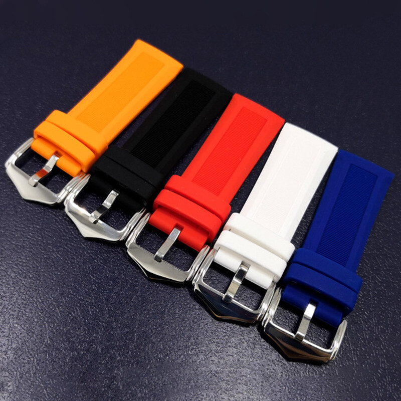 12/14/16/18/20/22/24/26/28MM Silicone Watch Band Strap Rubber Watchband Bracelet