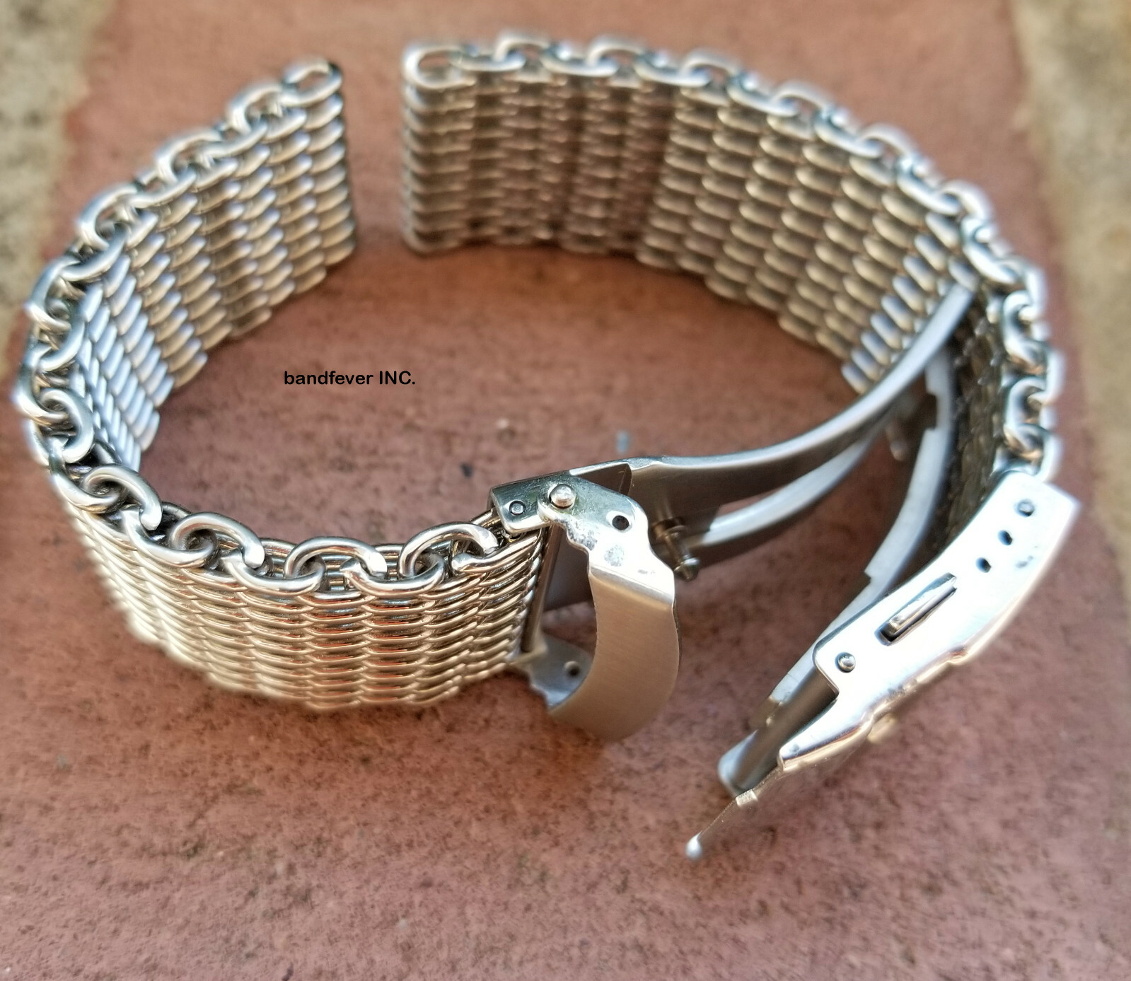 CLEARANCE 22mm ALL Brushed Shark Stainless Steel Mesh Watch Band W/ Solid Buckle