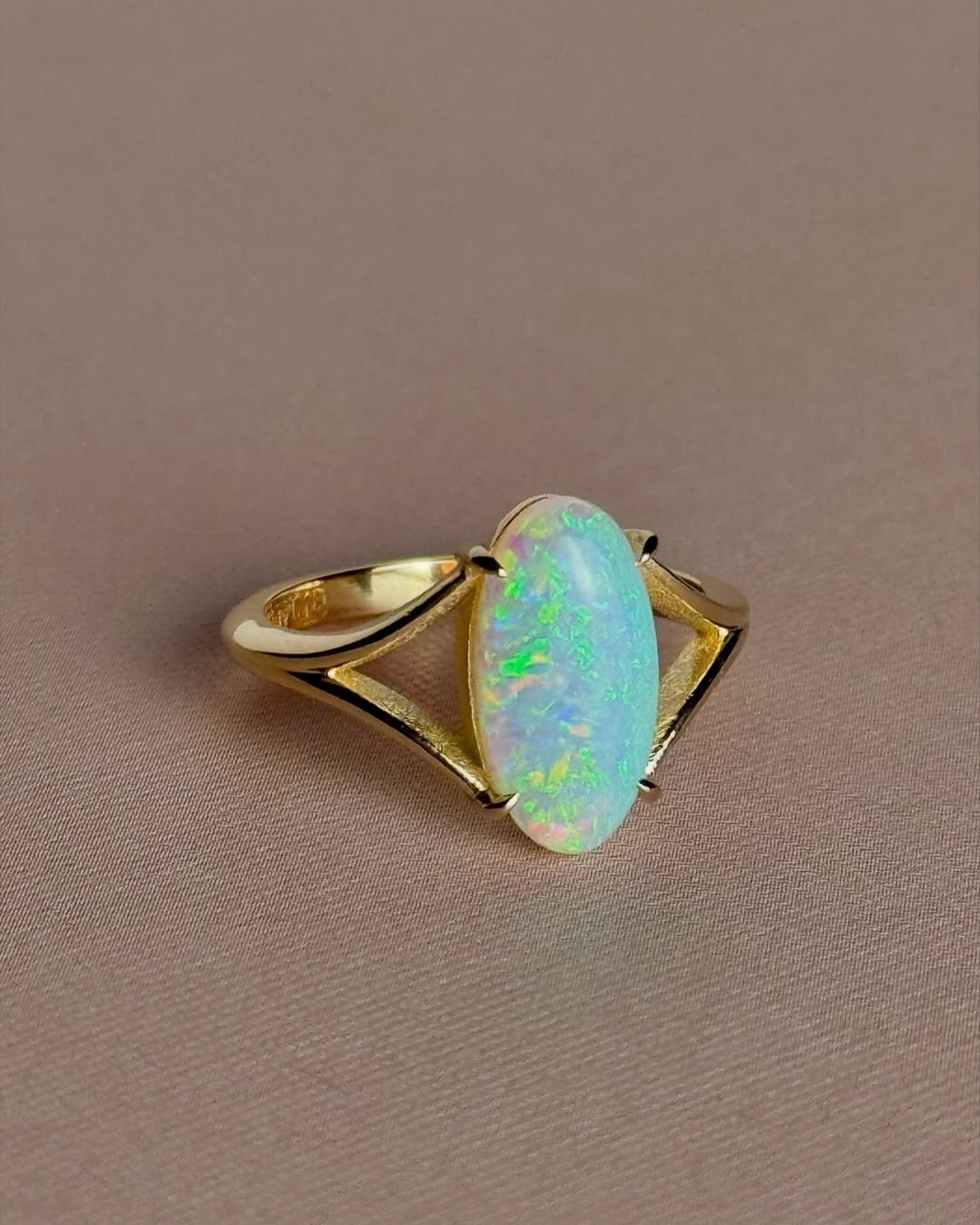 Certified Natural Ethiopian Opal Ring 14k Solid Gold Opal Engagement Ring
