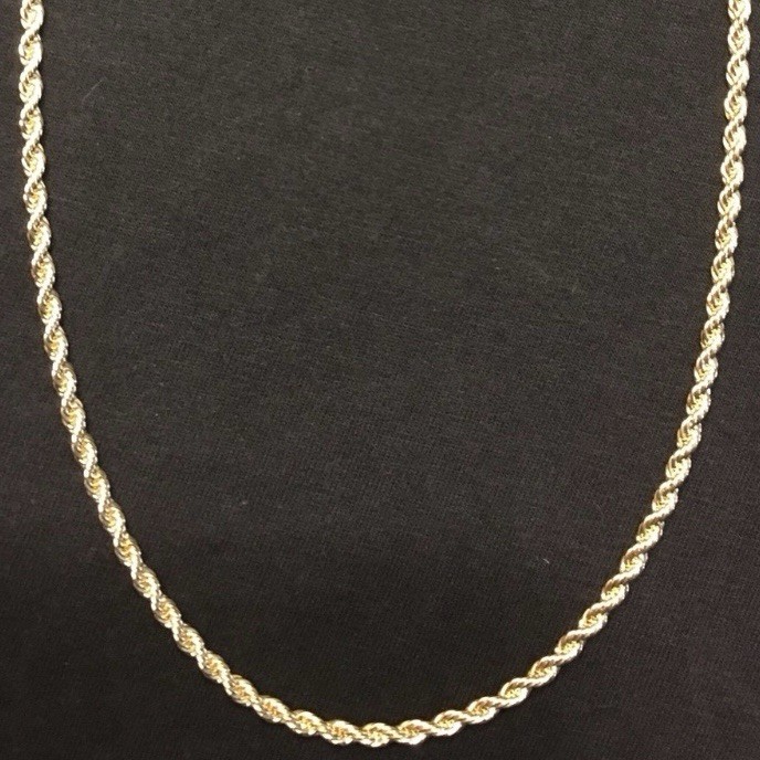 Gold Chain Rope Chain 20in 4mm And Gold Cross Crucifix Pendant Set