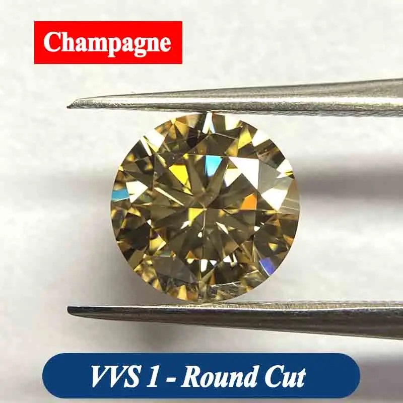 Champagne 0.5-3ct Multiple Shapes Moissanite Loose GRA VVS1 Wholesale Price