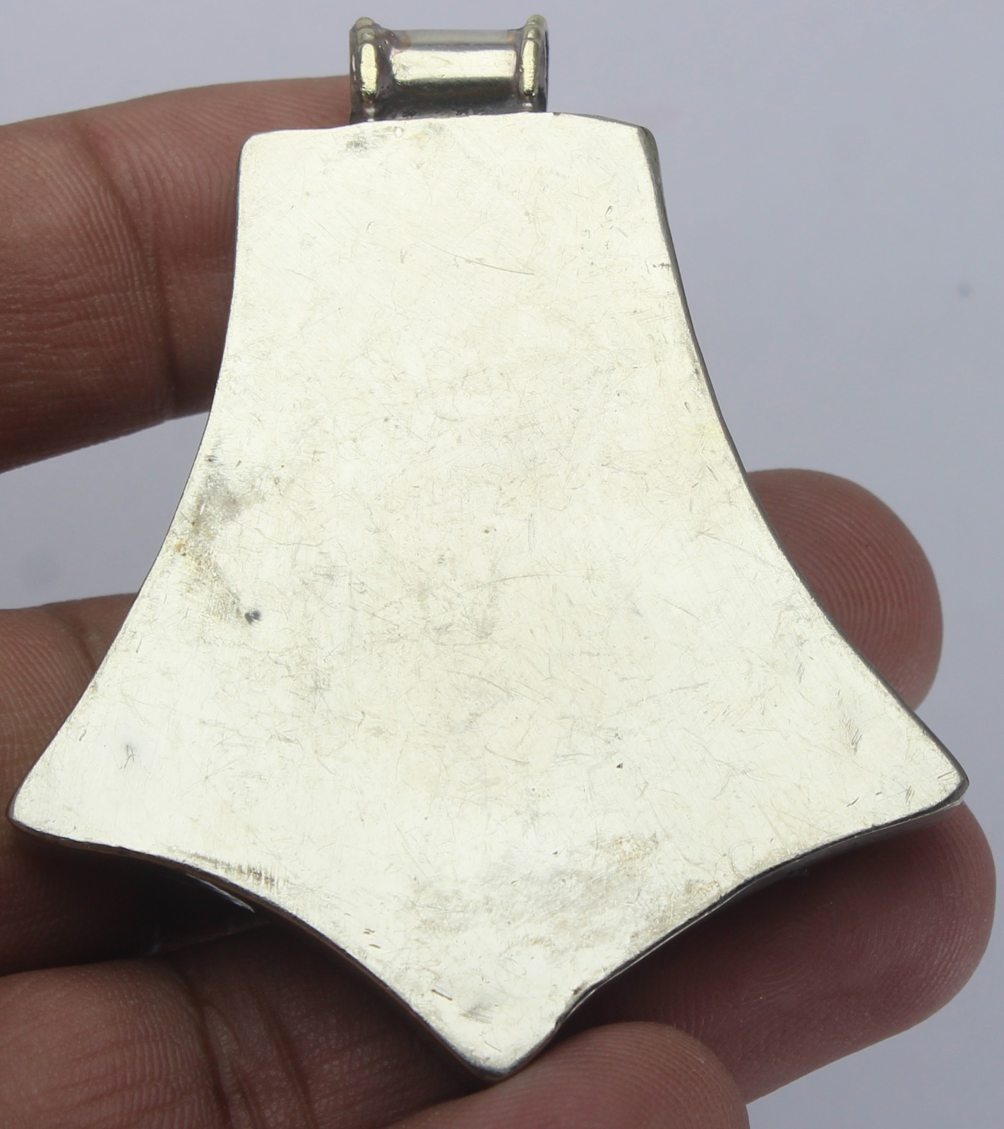 Large Turquoise Coral Blue Statement Fancy Pendant Boho Southwestern Silver Tone