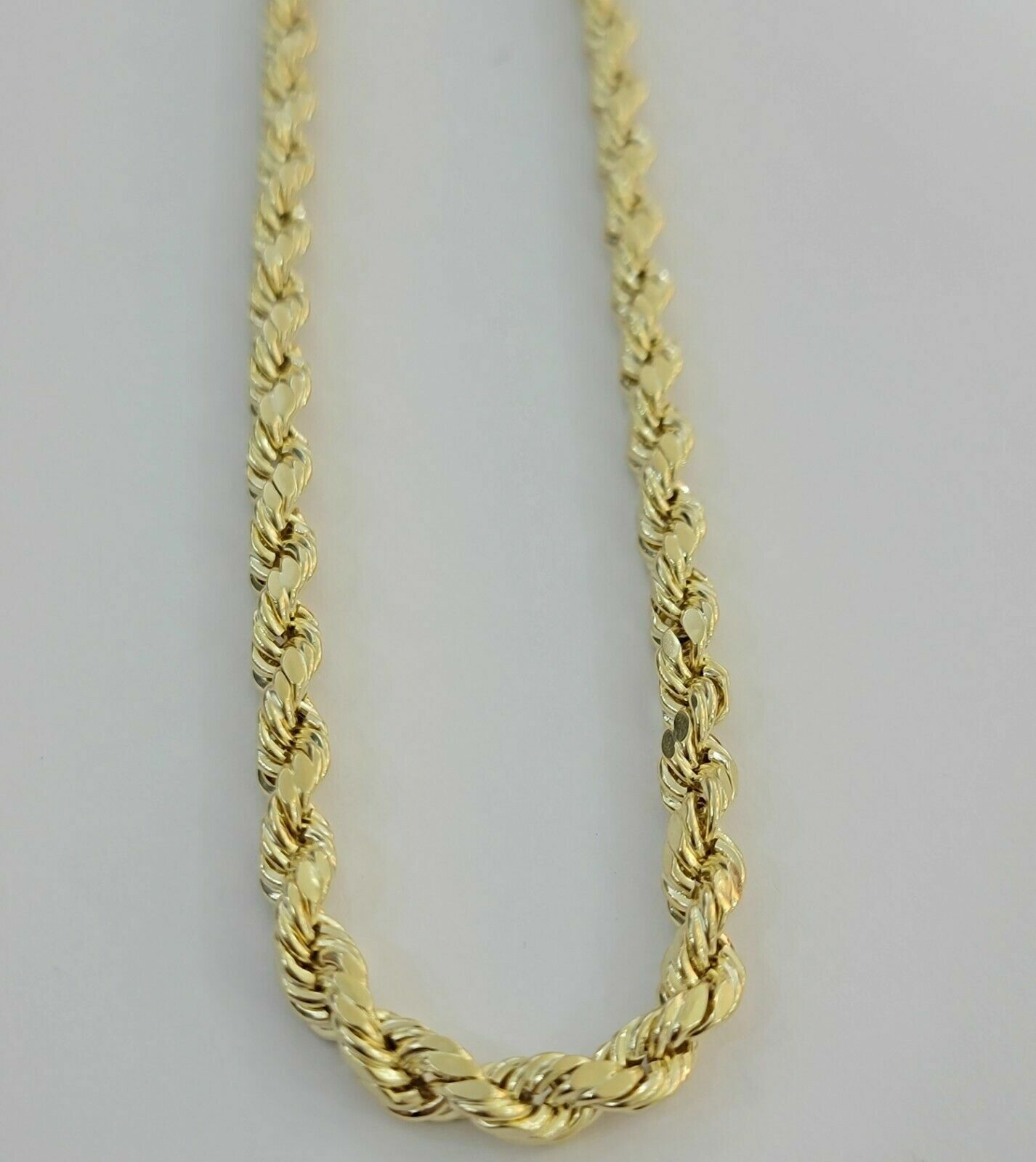 10k Yellow Gold Rope Chain Necklace 18″-30″ Men Women 4mm-10mm Real Gold Sale