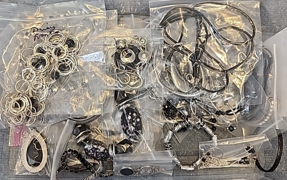 Jewelry Wearable Black & Silver Tone Collection 5 Lbs Lot # 580 See Description