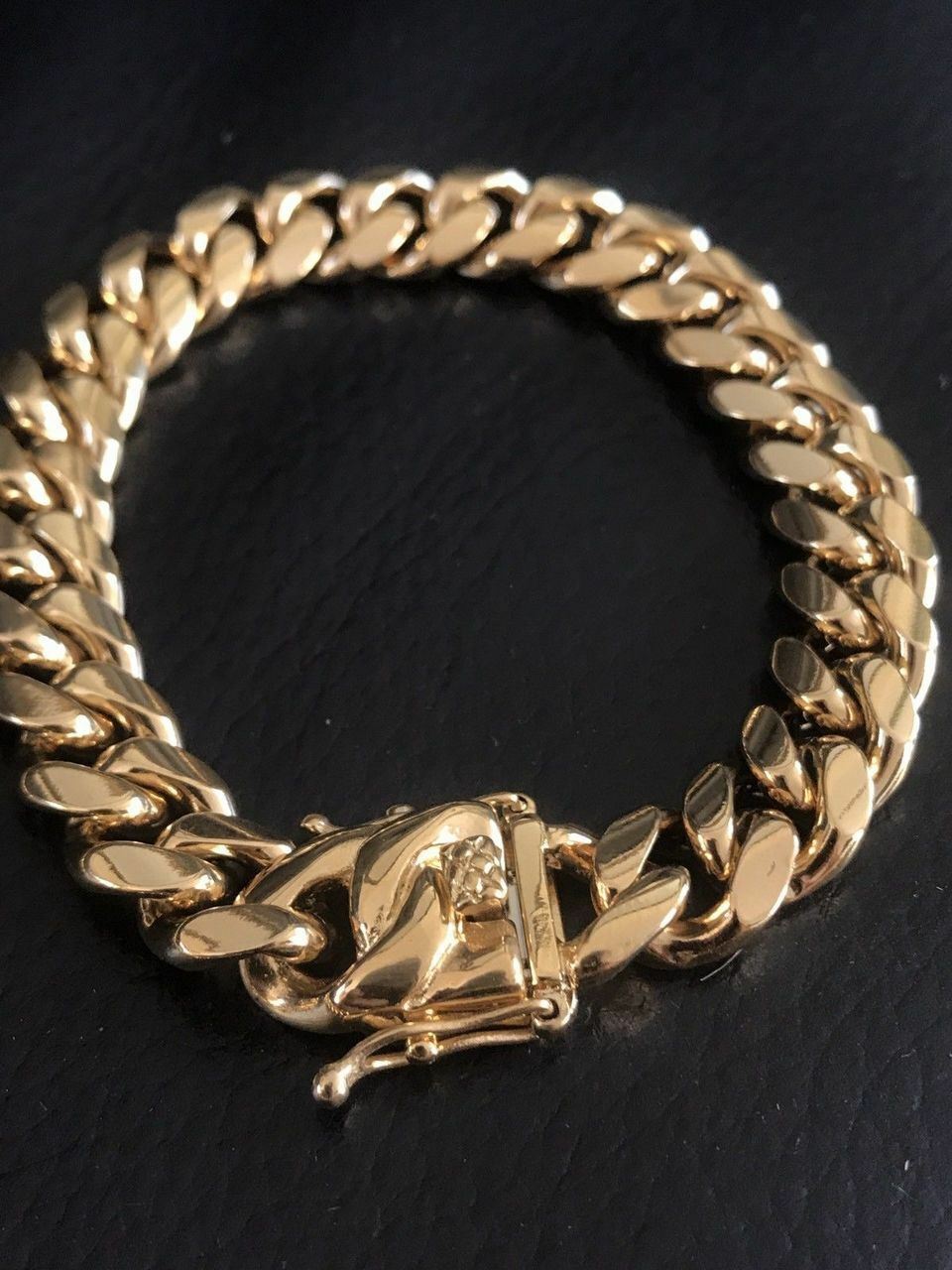 12mm Men’s Miami Cuban Link Bracelet & Chain Set 18k Gold Plated Stainless Steel
