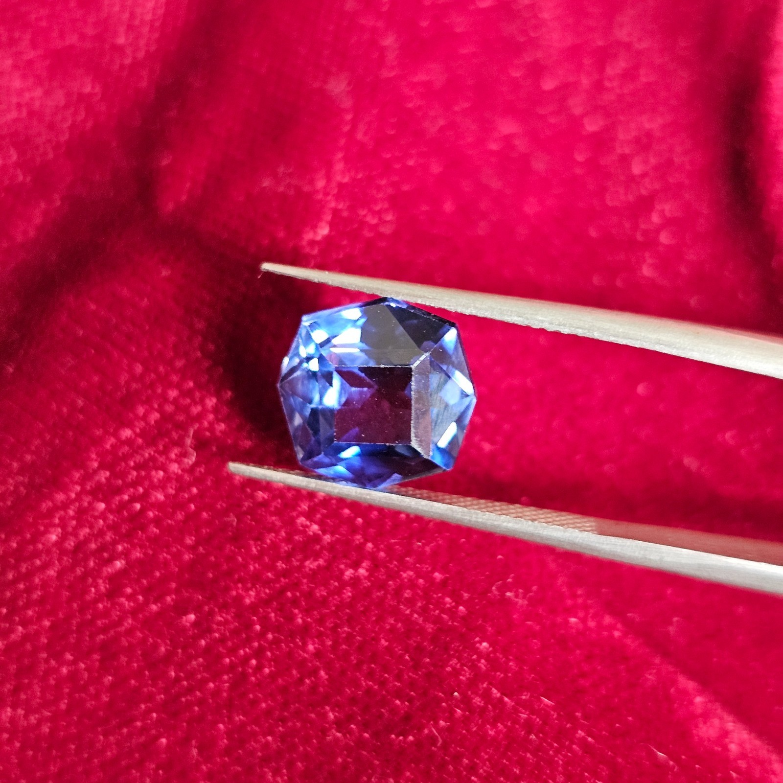 2 Pcs 6.50 Ct each Blue Sapphire Asscher Cut Lab Created Loose Gemstone 9x9mm